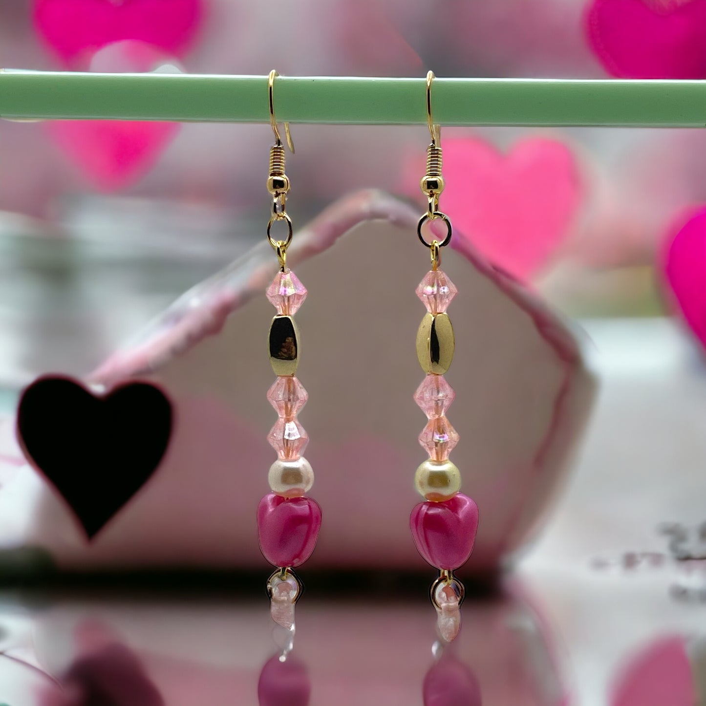 Pink Heart Earrings