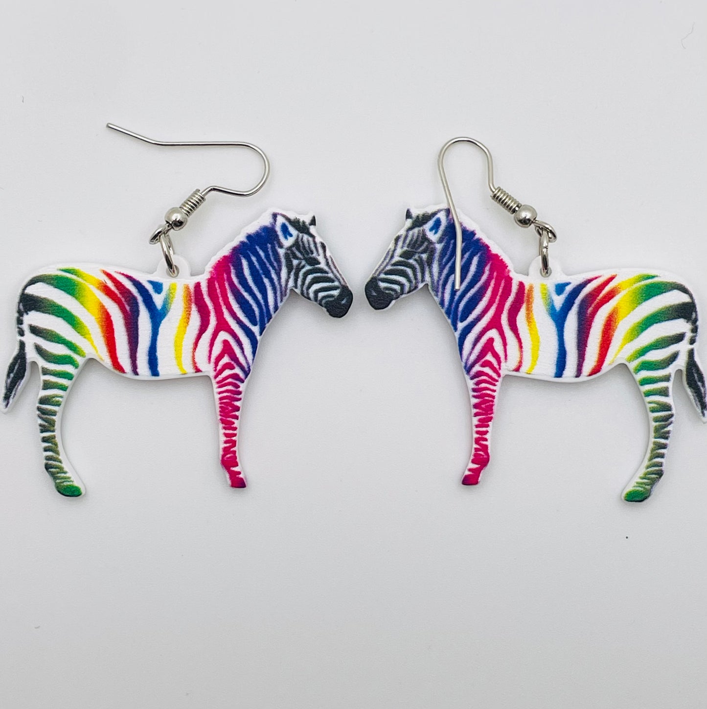 Rainbow Zebra Earrings