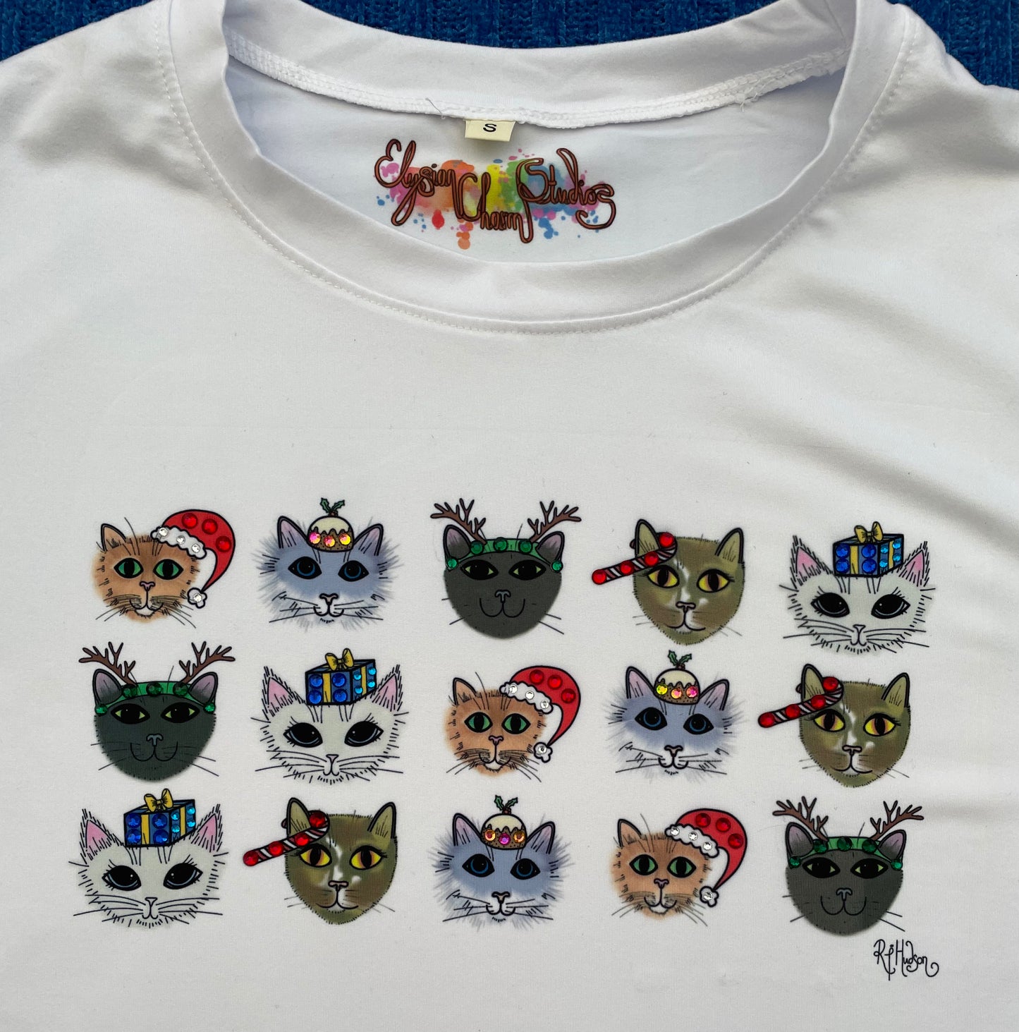 'Christmas Kitties'© Gemstone T-Shirt