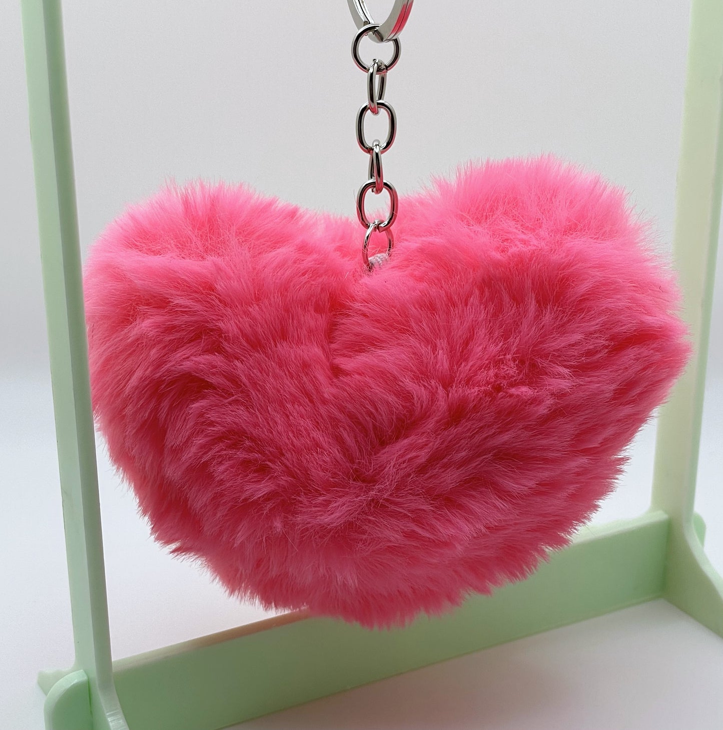 Fluffy Heart Keyrings