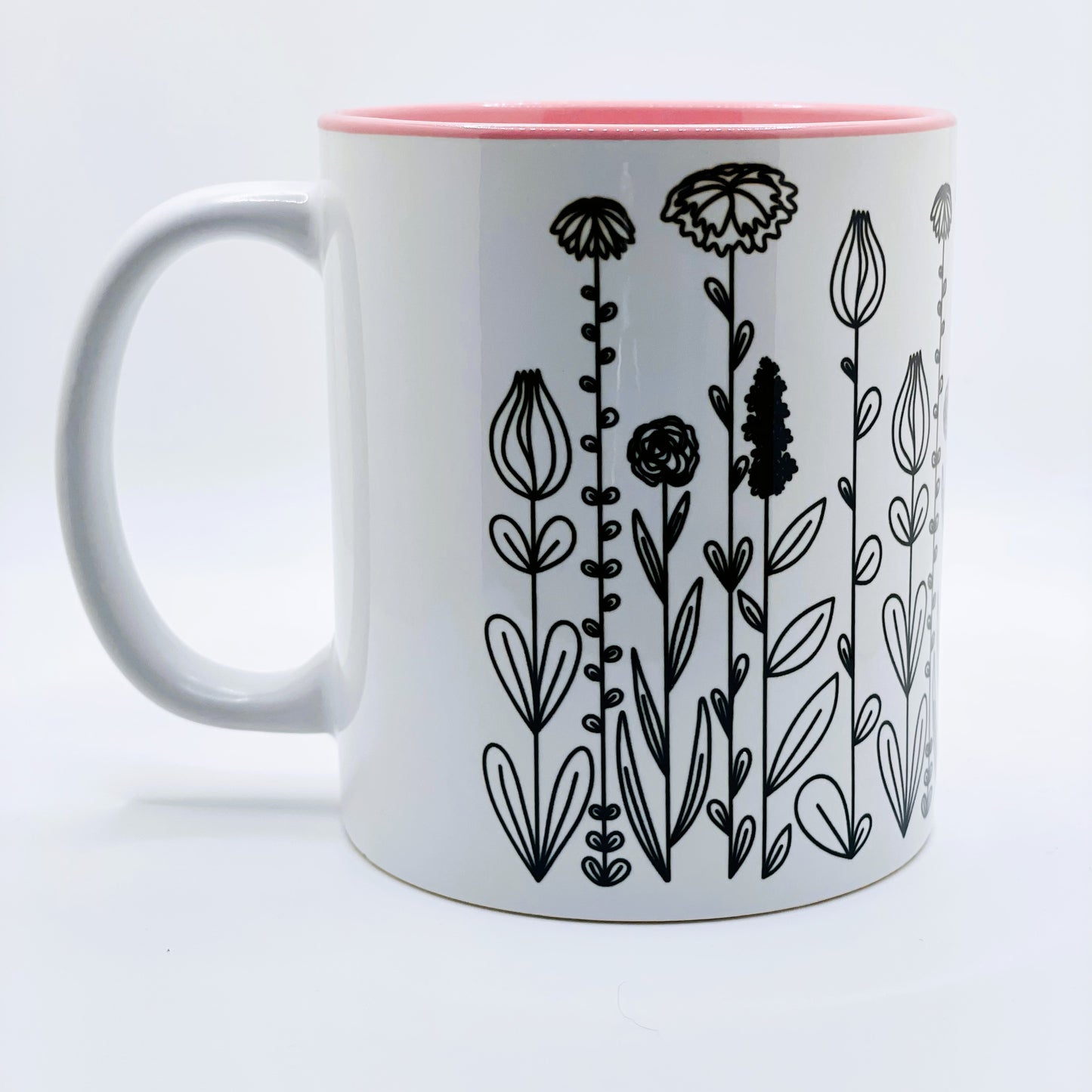'Monochrome Meadow Flowers'© Mugs