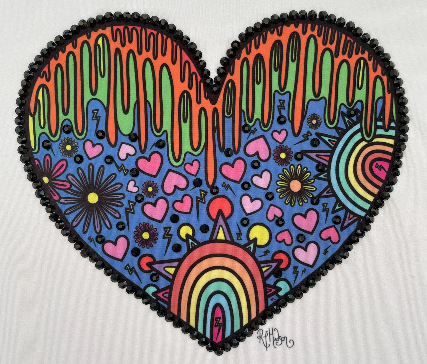 'Multicoloured Heart'© Gemstone T-Shirt - Limited Edition