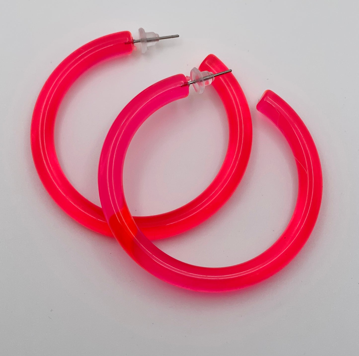 Neon Acrylic Hoop Earrings