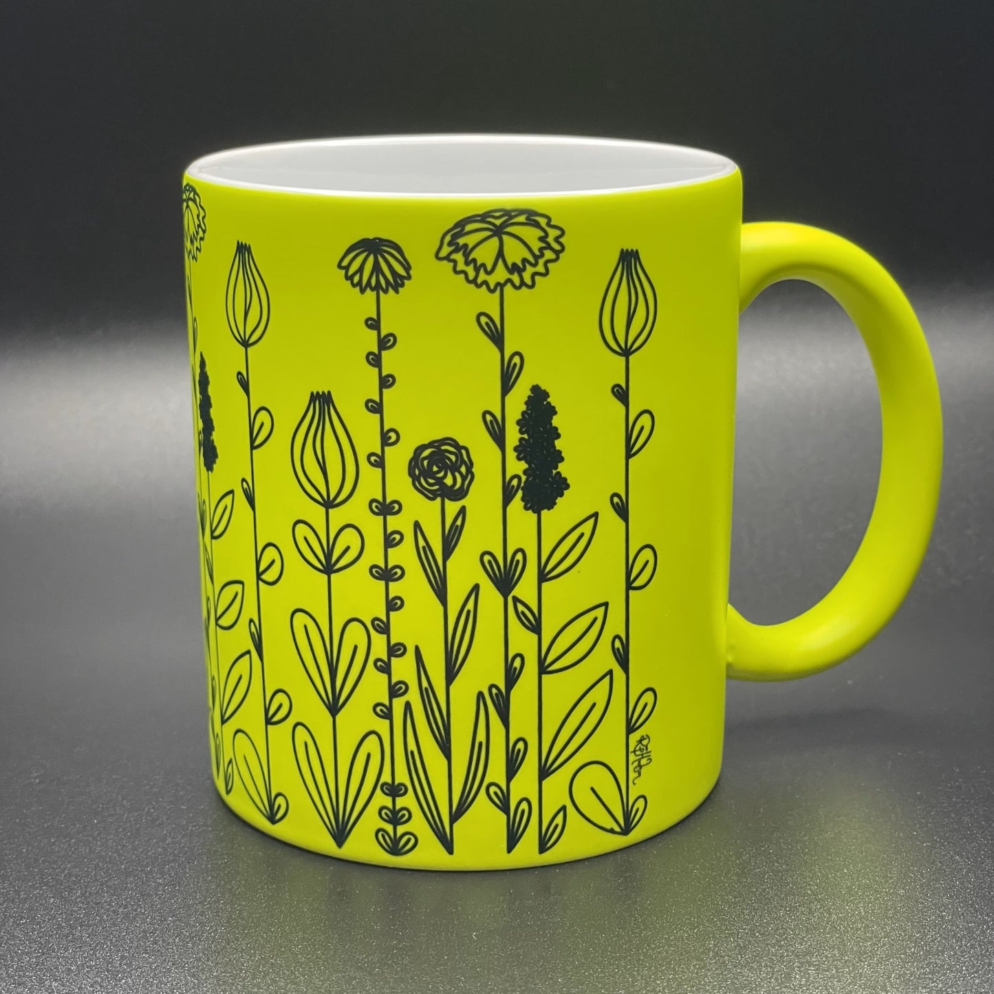 Neon 'Monochrome Meadow Flower'© Mugs